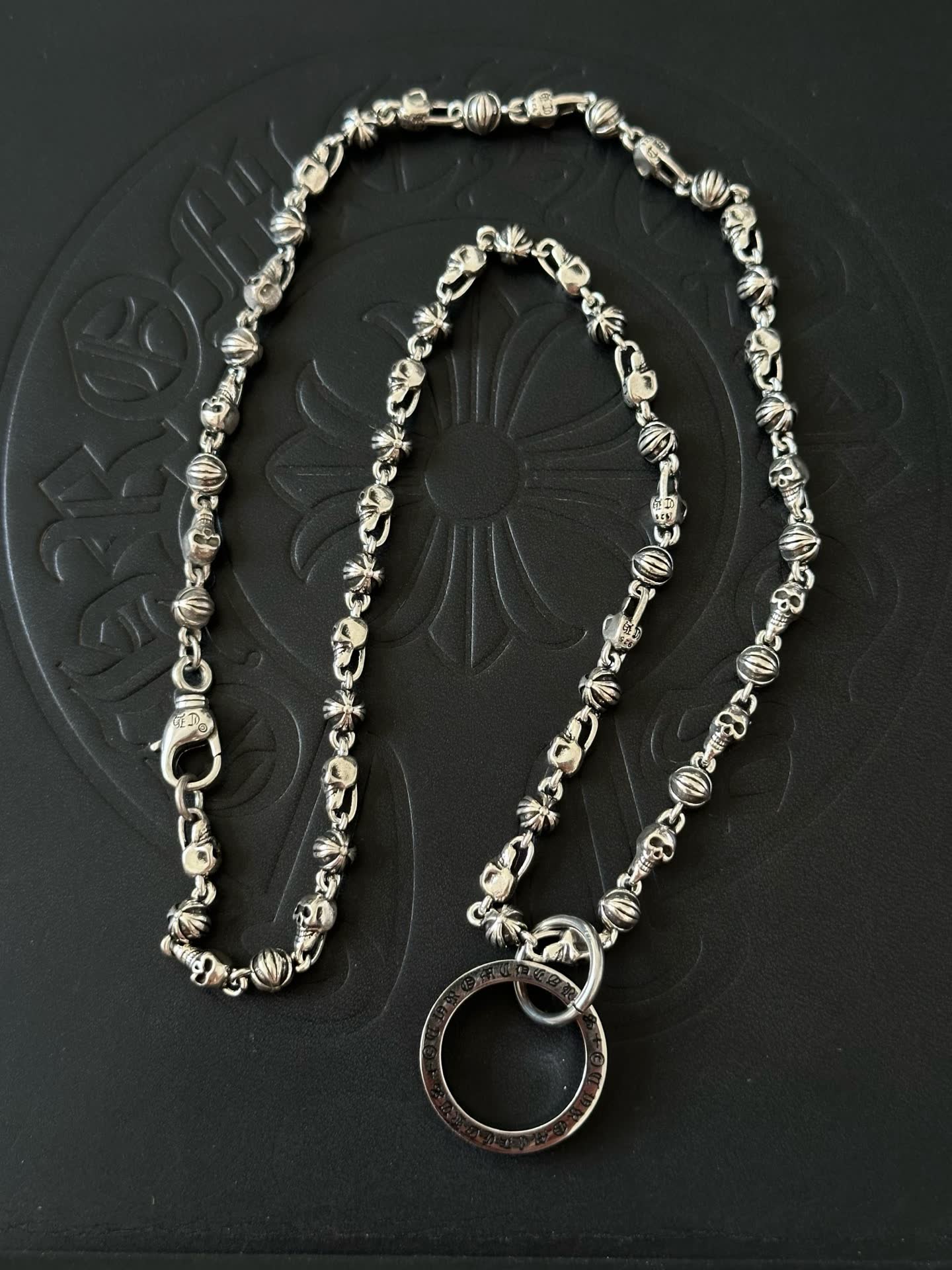 Chrome Hearts Silver Skull and Star Chain Necklace